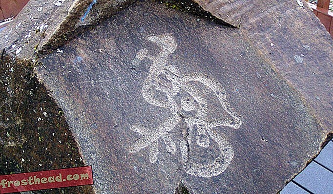 Eden od petroglifov na plaži Petroglyph.