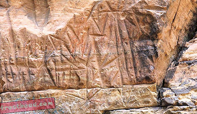 Alguns dos petroglifos em Roche-a-Cri.