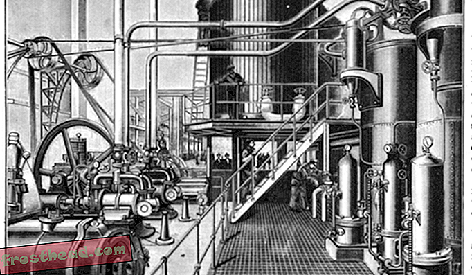 Внутри системы труба-охлаждающая жидкость, которая использовалась для того, чтобы искусственный парижский каток был заморожен даже летом 1893 года.