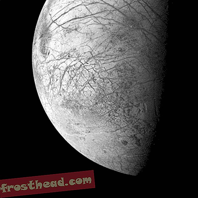 Oberfläche von Jupiters Mond Europa. Galileo, 27. Juni 1996.