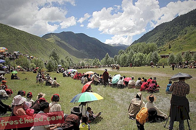 Echa un vistazo a estas impresionantes fotografías de un deporte tibetano a caballo