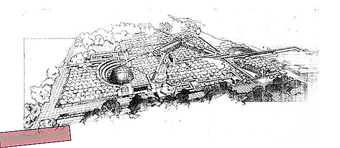 Tidlig koncepttegning af FSC-campus af Frank Lloyd Wright (billede: FLorida Souther College Library)
