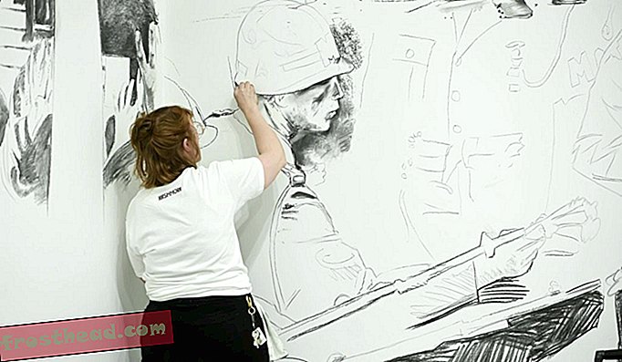 Artiști locali sunt angajați pentru a desena imaginile - la Hirshhorn, cei mai apreciați muraliști ai orașului au fost puși la treabă.