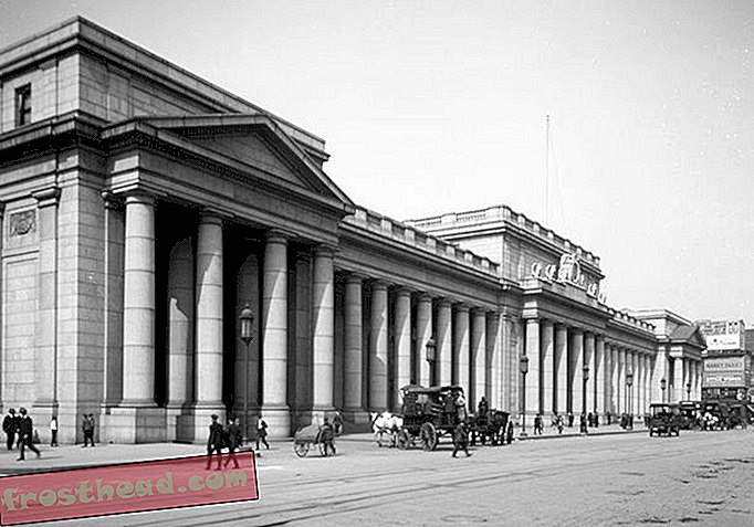 Stasiun Pennsylvania, fasad timur, sekitar tahun 1910