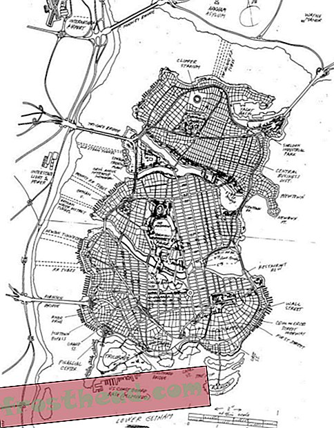 Ostateczna, ręcznie rysowana mapa miasta Gotham autorstwa Eliota R. Browna