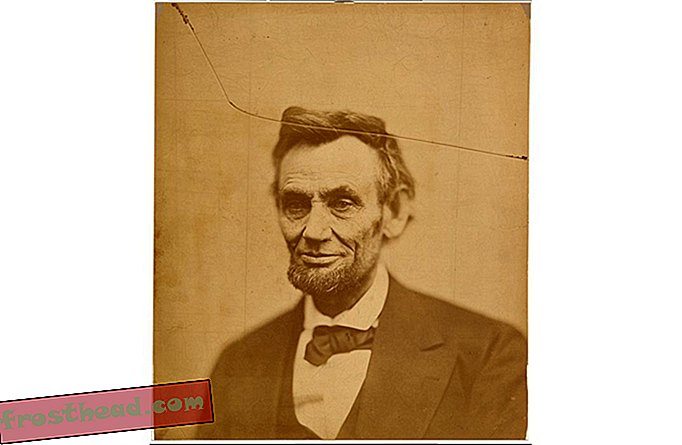 Abraham Lincoln, krakitud plaat, 1865