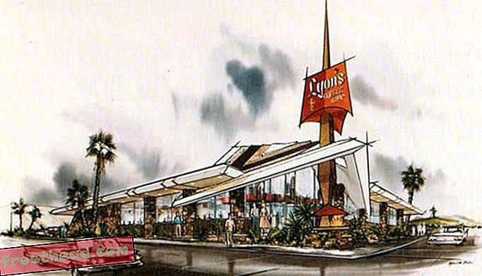 Esboço Armet & Davis para a cafeteria do Lyon em San Bruno, Califórnia (1962)