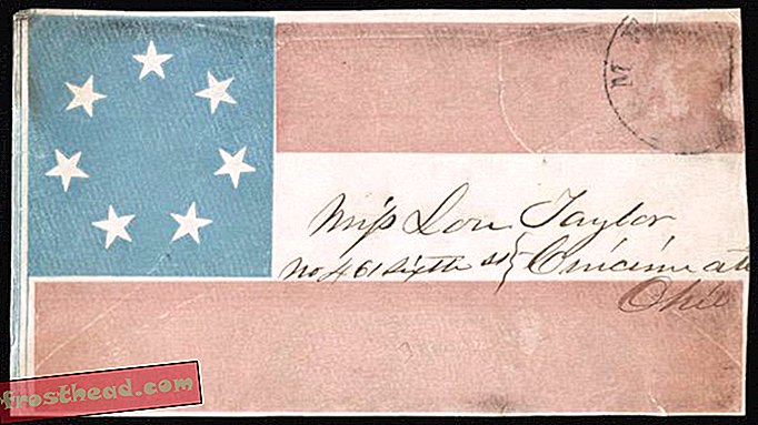 Amplop yang menampilkan bendera Konfederasi
