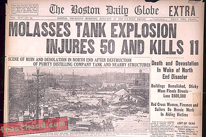 Ilman varoitusta, melassi romahti Bostonissa 100 vuotta sitten