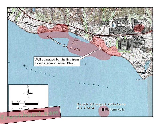 Detaljna karta Ellwood i Ellwood Offshore Oil Field