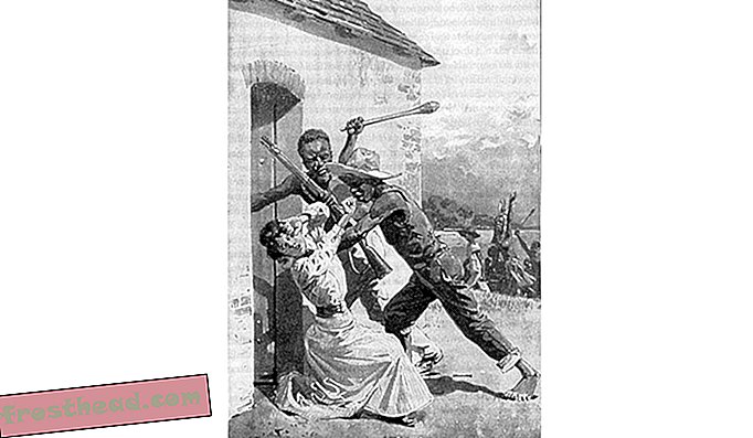 Ова илустрација која приказује Немкињу коју нападају црнци била је типична за оно што би Немци рекли о Хереро геноциду: да су белци, нарочито жене, у опасности од напада