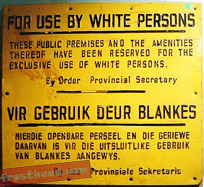 Teken uit het apartheidstijdperk in Zuid-Afrika