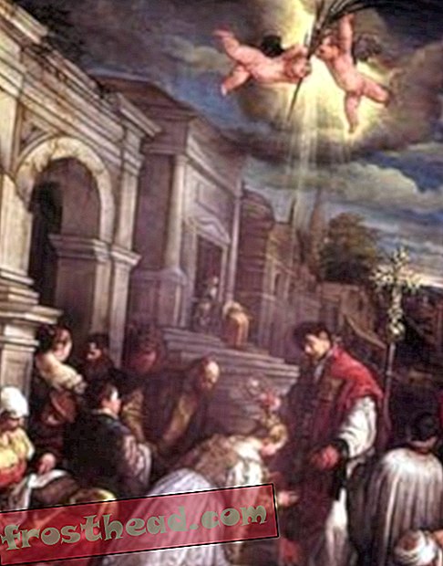 St. Valentine membaptiskan St. Lucilla