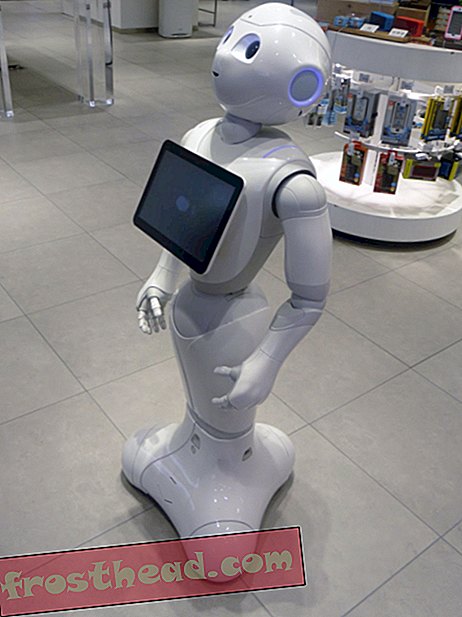 Pepper, un robot compagno sociale, in un ambiente di vendita al dettaglio.
