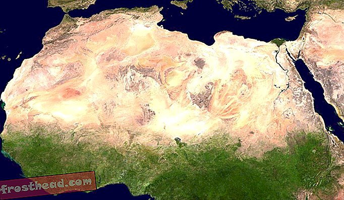 Βλέποντας μέσω δορυφόρου, η Σαχάρα στη Βόρεια Αφρική καλύπτει μια περιοχή σχεδόν τόσο μεγάλη όσο η Κίνα.