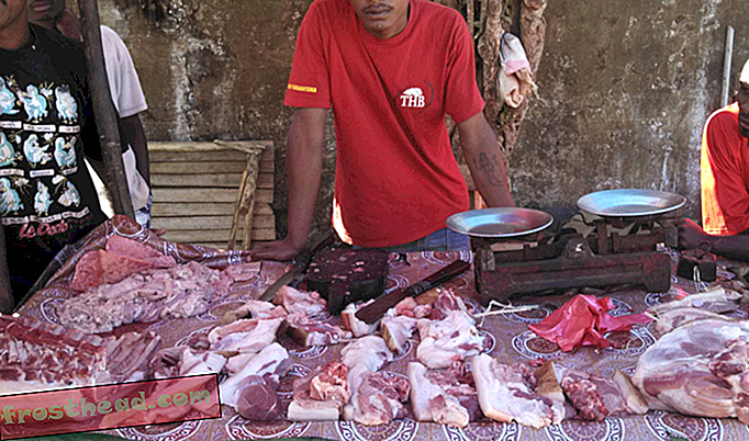 Penjual pasar babi liar