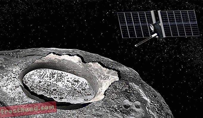 मानस के लिए एक प्रस्तावित मिशन के एक कलाकार की छाप, एक क्षुद्रग्रह पूरी तरह से धातु माना जाता है।