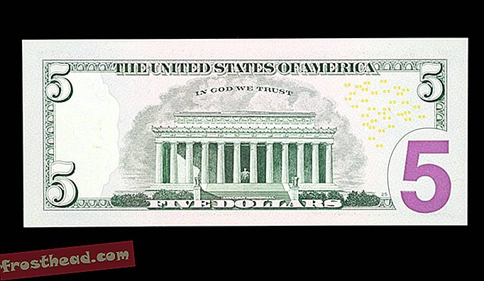 שטר של חמישה דולר, ארצות הברית של אמריקה, 2006, המתאר את אנדרטת לינקולן