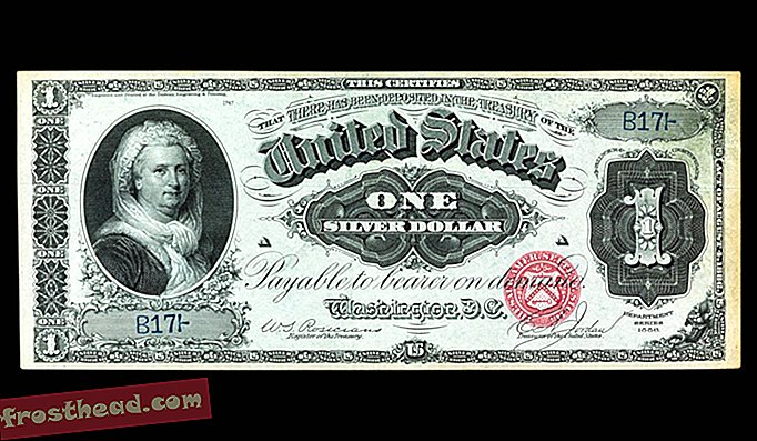 תעודת כסף של דולר אחד, ארצות הברית של אמריקה, 1886, מרתה וושינגטון, הגברת הראשונה של ארצות הברית של אמריקה