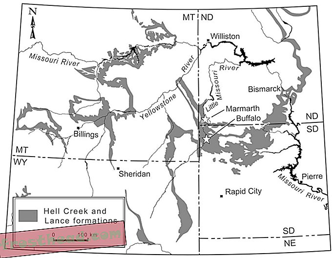 Térkép-Hell-Creek-formáció
