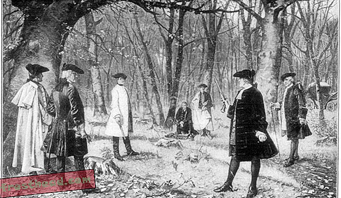 Les pistolets de duel de Hamilton et Burr arrivent à Washington, DC