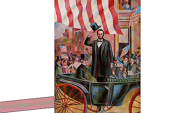 Il presidente Abraham Lincoln con l'ex presidente James Buchanan nella parata inaugurale, 4 marzo 1861
