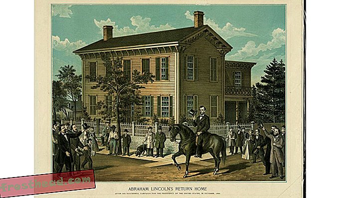 Abraham Lincoln se vrací domů po své úspěšné kampani za předsednictví Spojených států v říjnu 1860