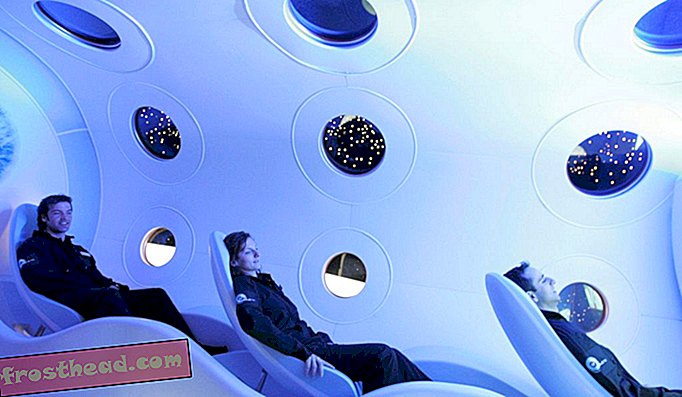 Prikaz onoga što bi moglo izgledati za svemirske turiste koji putuju izvan Zemljine atmosfere unutar svemirskog broda Virgin Galactic.