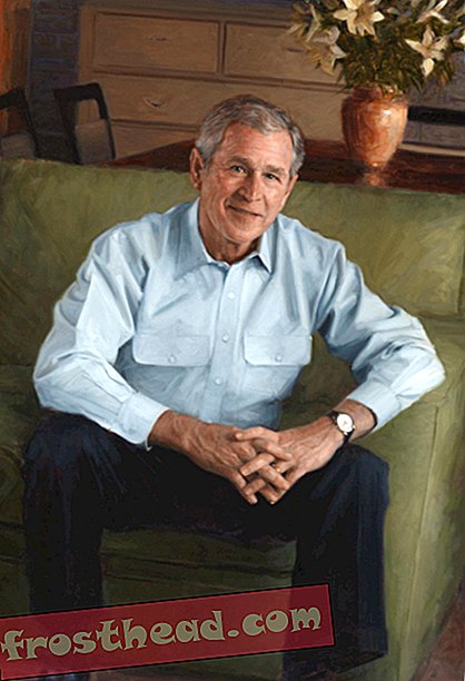 artigos, no smithsonian, blogs, em volta do shopping - Retrato de George W. Bush na National Portrait Gallery