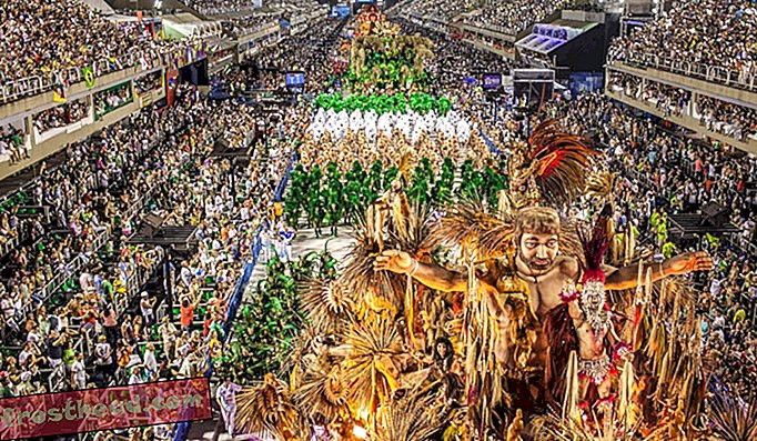 Sambadrome na karnevalu, Rio de Janeiro, Brazílie v roce 2013