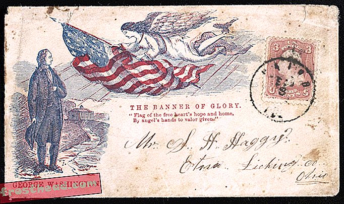 芸術と文化、歴史 - 星条旗をあしらった南北戦争の封筒