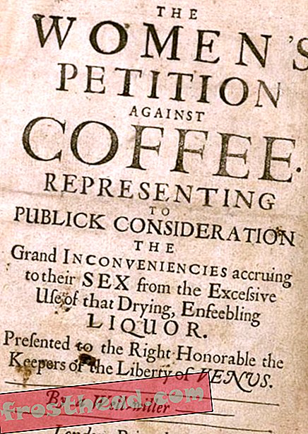 Ova "peticija žena protiv kave iz 17. stoljeća" vjerojatno se nije odnosila na žene ili kavu