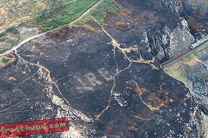 Scorched Earth from Ireland Fire Illuminates WWII-Era Sign