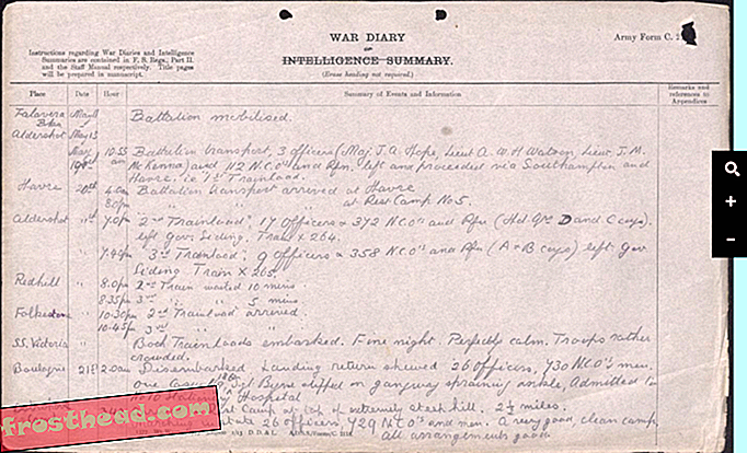 интелигентни новини, история на умни новини и археология - Помогнете при преписването на дневници от Първата световна война