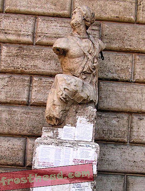חדשות חכמות, היסטוריה וארכיאולוגיה של חדשות חכמות, נסיעות חדשות חכמות - יש משהו גס לומר?  הניחו אותו על הפסל בן 2300 השנה ברומא