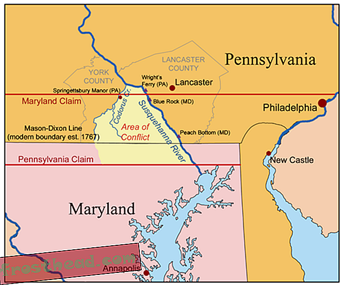 Cette longue et violente dispute frontalière entre le Maryland colonial et la Pennsylvanie explique pourquoi nous avons la ligne Mason-Dixon