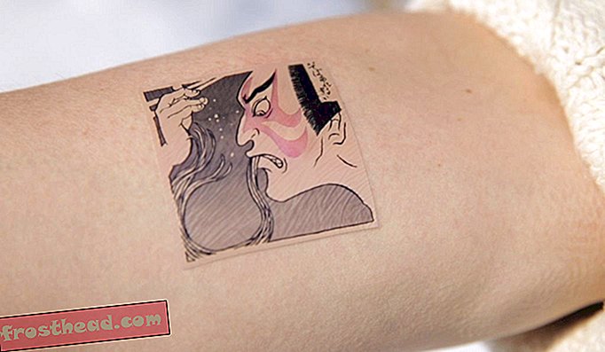 Een deel van de tatoeage wordt rood weergegeven als de drager allergisch is voor boekweit.