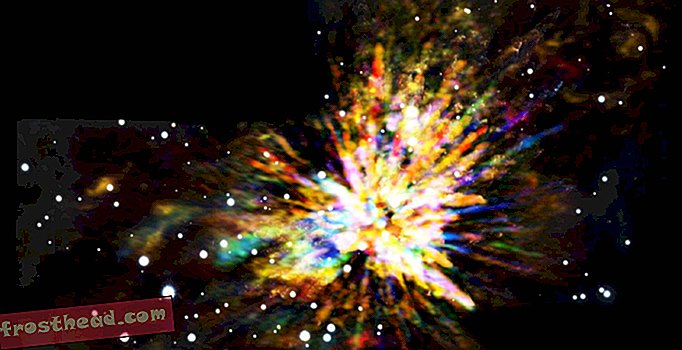 वैज्ञानिकों ने युवा सितारों के सुंदर, विस्फोटक टकराव पर कब्जा किया