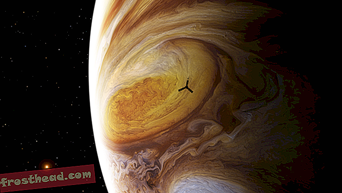 slim nieuws, slimme nieuwswetenschap - Verbluffende beelden Leg de eerste close-up vast met de grote rode vlek van Jupiter