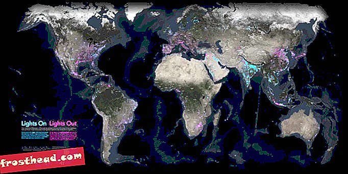 Superbe carte montre les changements de lumière la nuit autour du monde