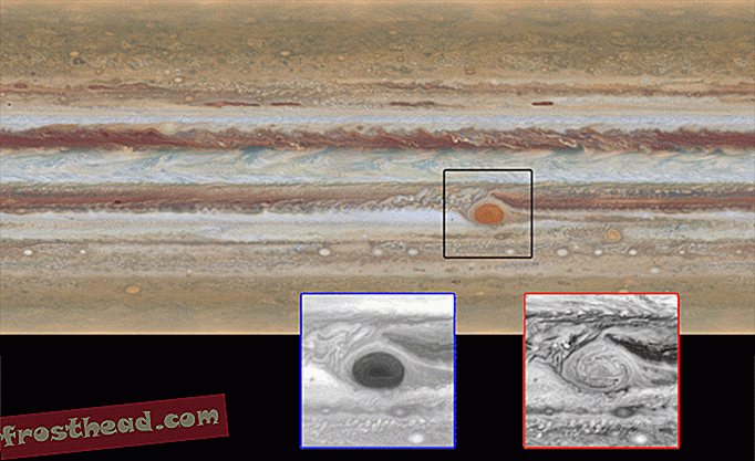 High Definition-video van Jupiter onthult nieuw weer op de grote rode plek