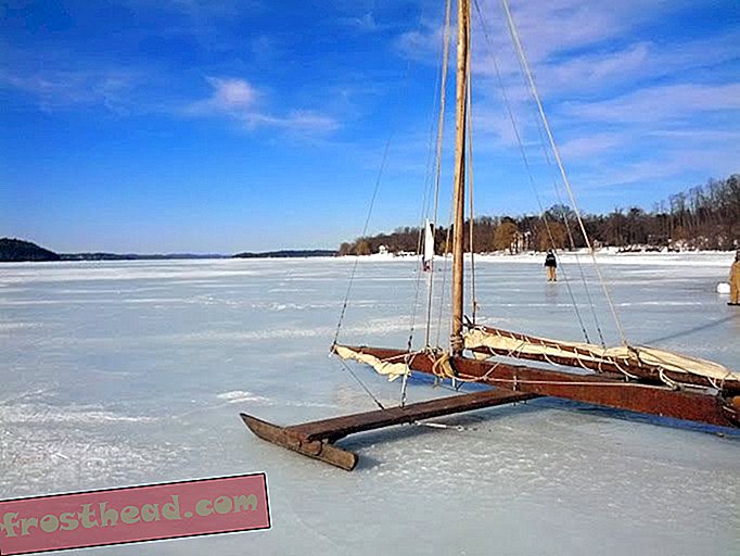 Беше достатъчно студено през тази зима да отидете на лед с яхти по река Хъдсън