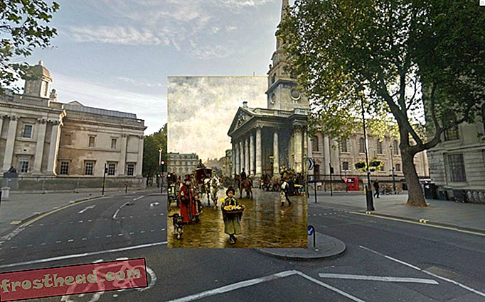 Погледајте Лондон у двострукој визији - како то изгледа данас и како су га уметници видели годинама пре
