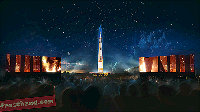 Погледајте емисију "Аполон 11", која је пројектована на споменику Вашингтону