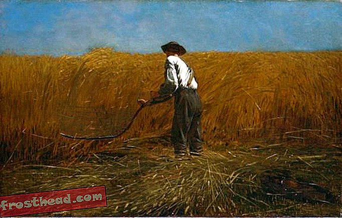 Veterán se vrací po válce. Winslow Homer, veterán v novém poli, 1865.